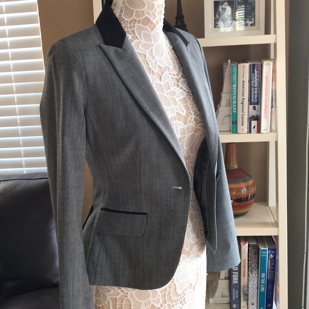 Express Blazer Gray Black Jacket - image 6